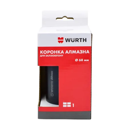 Коронка алмазная по железобетону Wurth, 72ММх10ММх5Т, 1 шт. в коробке (166663572)
