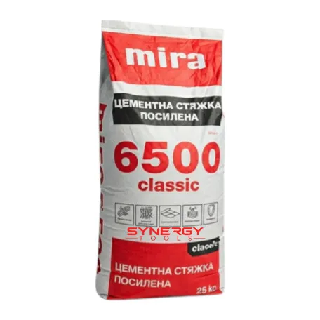 Цементна стяжка Mira 6500 Classic, 25 кг, посилена мікроволокном та полімерами (M650025)