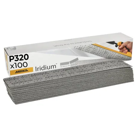 Шлифовальный лист Mirka IRIDIUM, 70×400 мм, Р320, перфорированный, 100шт/уп. (246B209932)