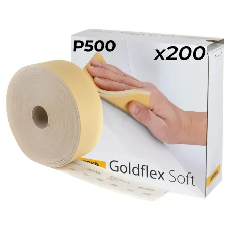 Шлифовальная бумага на паралоновой основе Mirka GOLDFLEX SOFT, 115х125мм, Р500, перфорированная, 200 шт. (2912707051)