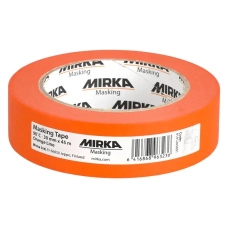 Малярная лента Mirka Masking Tape Orange Line 90 C, 30 мм х 45 м, 1 шт. (919124300130-1)