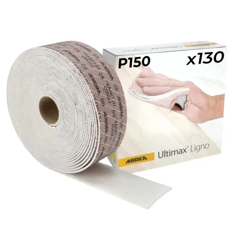 Шлифовальная бумага на паралоновой основе Mirka ULTIMAX LIGNO, 115x125мм, Р150, перфорированная, 130 шт. (UL12706315)
