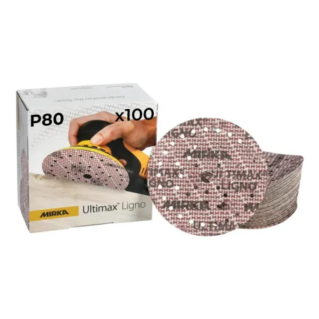Шлифовальный круг Mirka ULTIMAX LIGNO, 150 мм, Р80, 100 шт/уп (UL6M109980)