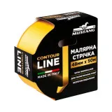 Малярна стрічка, рисова, MUSTANG CONTOUR LINE, жовта, 48мм x 50м, (ITWP4850G)