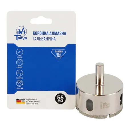 Алмазная коронка гальваническая T-Nova, 55 мм (60312364)