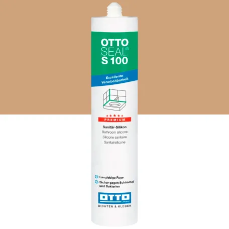Санитарный силиконовый герметик OTTOSEAL S100 C10 бежевый Багама, 300 мл (1390300000010)