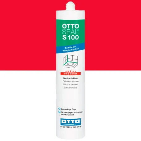 Санитарный силиконовый герметик OTTOSEAL S100 C35 огненно-красный, 300 мл (1390300000035)