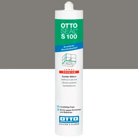 Санитарный силиконовый герметик OTTOSEAL S100 C52 платиново-серый, 300 мл (1390300000052)