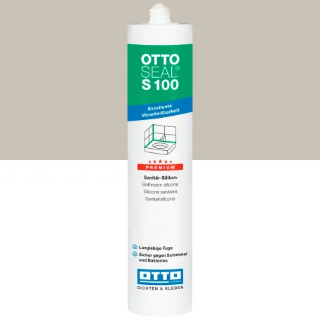 Санитарный силиконовый герметик OTTOSEAL S100 C70 серо-белый, 300 мл (1390300000070)