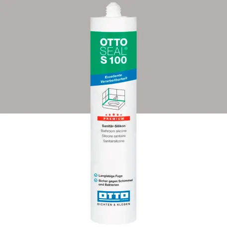 Санитарный силиконовый герметик OTTOSEAL S100 C77 шелково-серый, 300 мл (1390300000077)