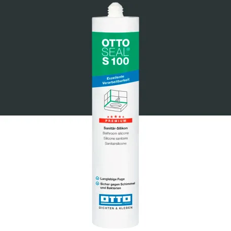 Силиконовый герметик OTTOSEAL S100 C808 асфальтово-серый, 300 мл (1398300000080)