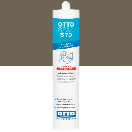Силиконовый герметик OTTOSEAL S70 C18 санитарный серый, 310 мл (1901400000018)
