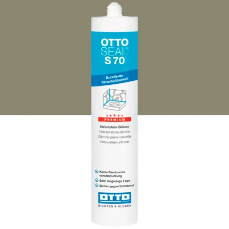 Силиконовый герметик OTTOSEAL S70 C6111 матовый санитарный серый, 310 мл (1926400000018)