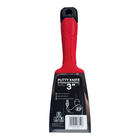 Однокомпонентный шпатель Olejnik Plastic Handle, 80 мм, закаленная нержавеющая сталь, эргономичная форма (124080-1K)