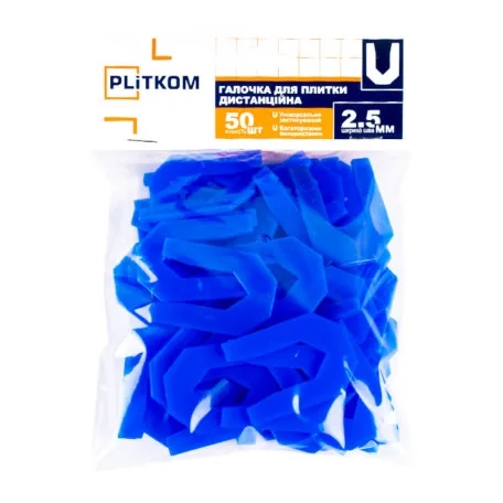 Галочка для плитки дистанционная PLiTKOM, 2.5 мм, 50 шт (1115700)