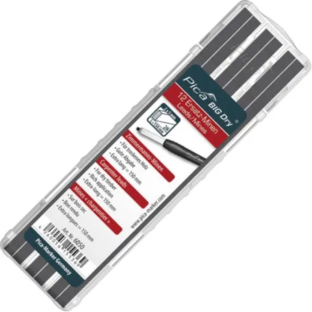 Сменные стержни для Pica BIG Dry, Carpenter грифель столяра 2H, 12шт (6050)