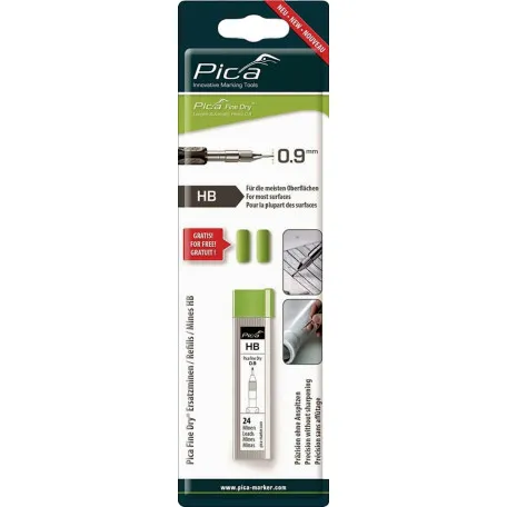 Запасные графитовые стержни PICA + две резинки (24 шт./уп.) (7030/SB)