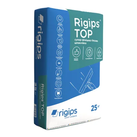 Шпаклівка гіпсова фінішна, Rigips TOP, біла, 25 кг. (RG-TOP-25)