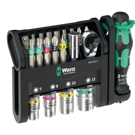 Набор с трещоткой WERA Zyklop Mini 4, Tool-Check Modular 1 (05049000001)