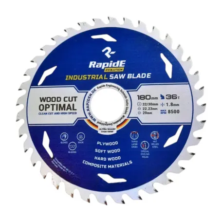 Пила RAPIDE INDUSTRIAL TCT SAW 180*20/22.23/32*36T (RA-PL11836T)