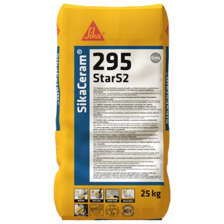 Клей плиточный суперэластичный без ограничения формата Sika Ceram 295 StarS2, 25 кг (531650)