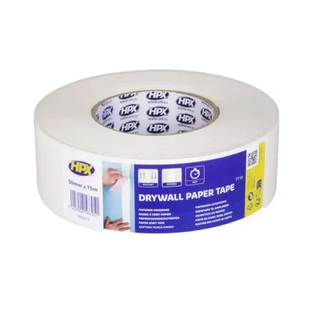 Лента на бумажной основе для швов гипсокартона HPX Drywall paper tape 75м (DR5075)