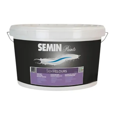 Акриловая краска SEMIN SEM VELOURS с бархатным эффектом для стен и потолков, моющая, 4 л (107774)