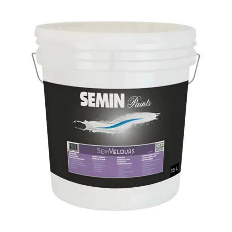 Акриловая краска SEMIN SEM VELOURS с бархатным эффектом для стен и потолков, моющая, 15 л (107775)