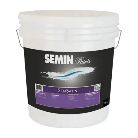 Акриловая полуглянцевая моющая краска SEMIN SEM SATIN с атласным эффектом для внутренних работ, 15 л (107778)