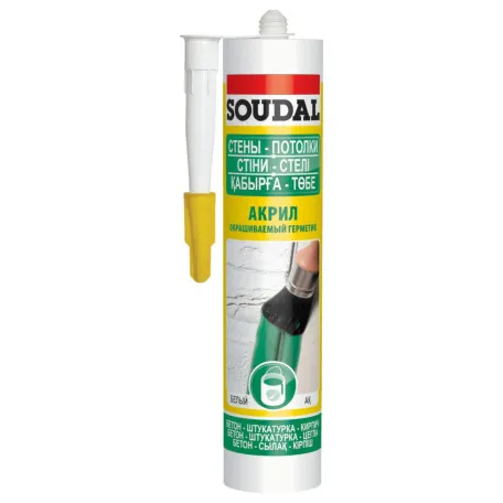 Герметик акриловый Soudal белый, 280мл, (000020000000040001)