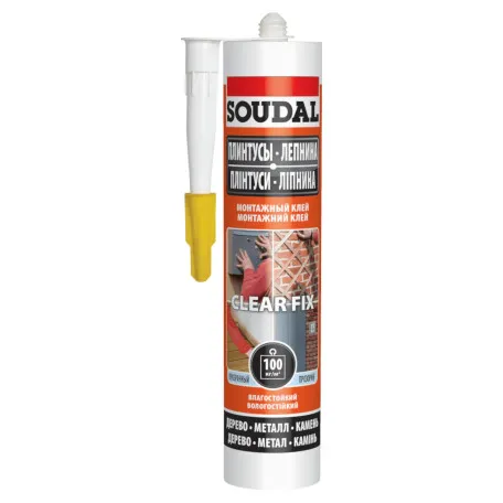 Клей монтажный прозрачный, Soudal CLEAR FIX 280мл, (000030000050003104)