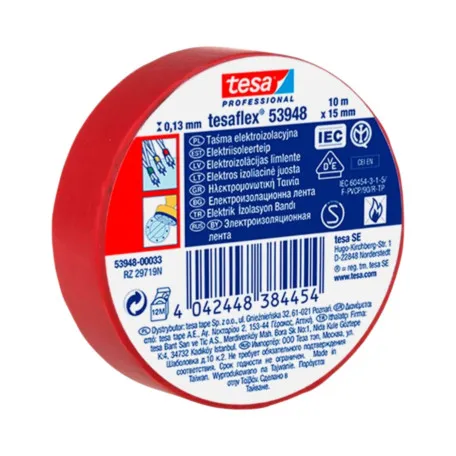 Изоляционная лента TESA 7000V красная 10м х 15мм 250/10 (t53988-00020-00)
