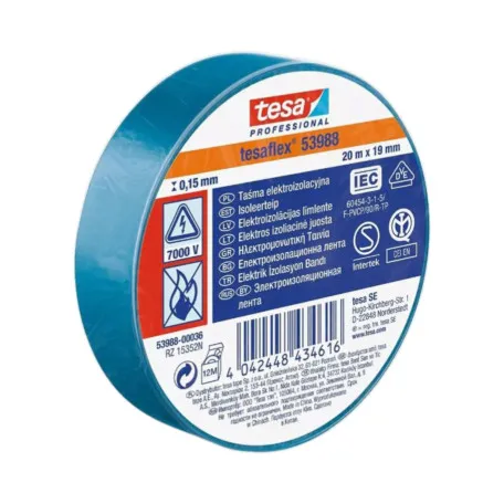 Изоляционная лента TESA 7000V синяя 20м х 19мм 200/10 (t53988-00036-00)