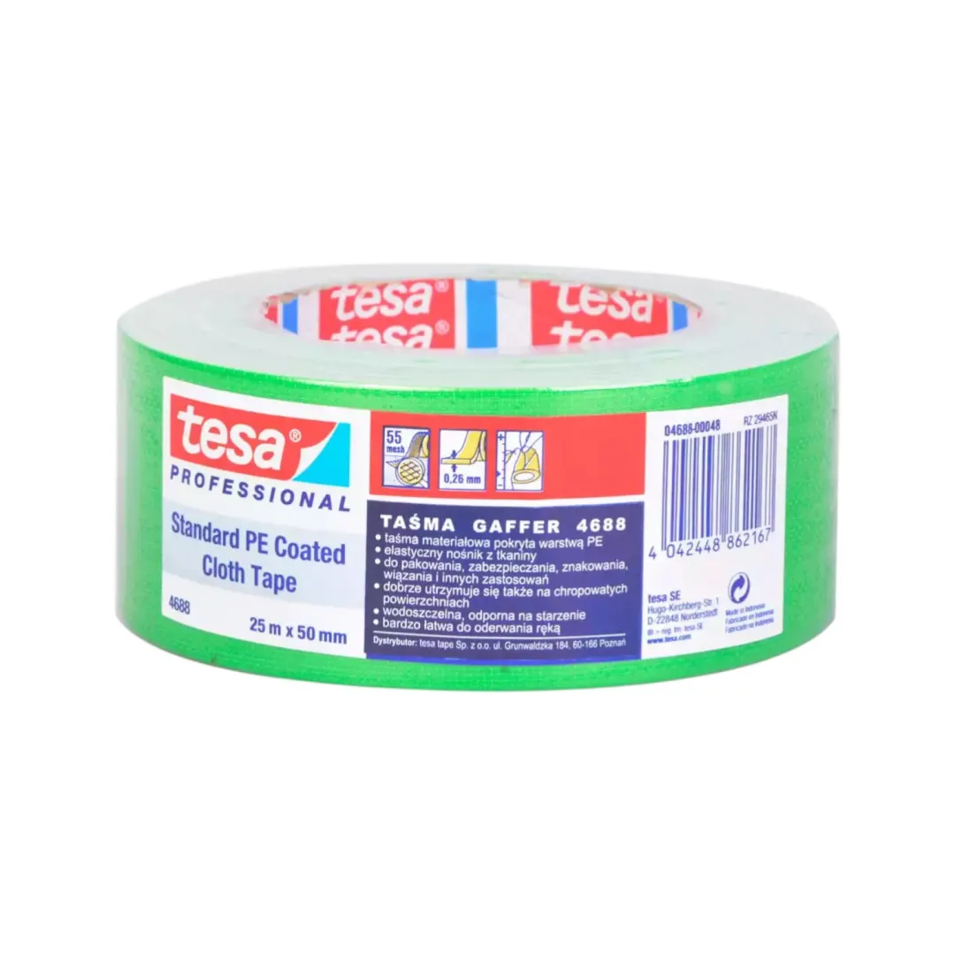 Армированная лента TESA GAFFER зеленая 25м х 50мм 5/1 (t04688-00048-01)