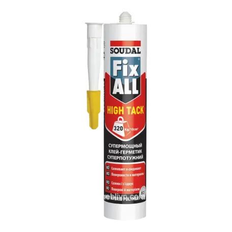 Клей-герметик Soudal Fix All High Tack, білий, 290 мл (000020000000080102)