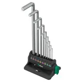 Набор Г-образных ключей WERA 950/9 Hex-Plus 8, хромированный, пластиковый держатель, (05022102001)