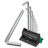 Набор Г-образных ключей WERA 950/9 Hex-Plus 8, хромированный, пластиковый держатель, (05022102001)