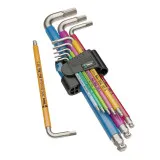 Набор Г-образных ключей WERA 3950/9 Hex-Plus Multicolour HF Stainless 1, метрическая, нержавеющая сталь (05022699001)