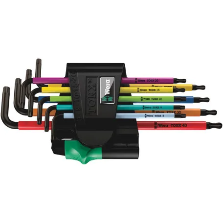 Набор Г-образных ключей WERA, 967/9 TX BO Multicolour 1 BlackLaser (05024335001)