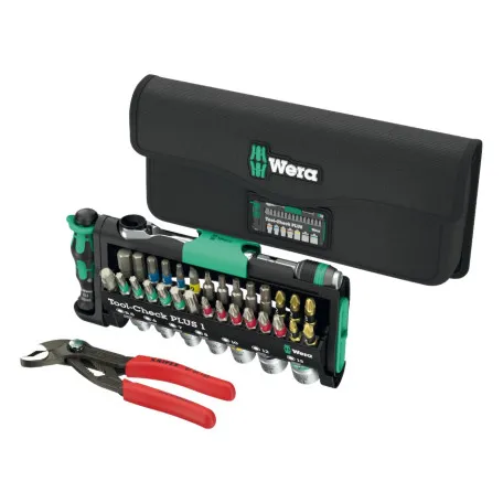 Набор с трещоткой WERA Tool-Check PLUS Combi 1 + Knipex (87 01 125) (05049070001)