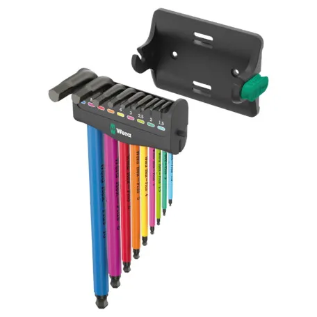 Набор Г-образных ключей WERA 950/9 Hex-Plus Multicolour 3, пластиковый держатель, (05133165001)