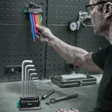 Набор Г-образных ключей WERA 950/9 Hex-Plus Multicolour 3, пластиковый держатель, (05133165001)