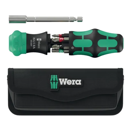 Отвёртка-трещотка с битами WERA Kraftform Kompakt 28 RA, в сумке (5051520001)