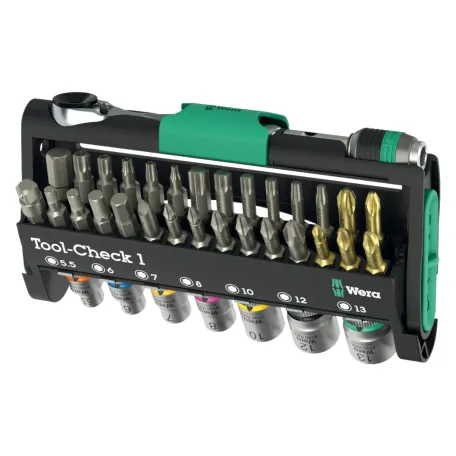 Набір інструментів WERA Tool-Check 1 SB з тріскачкою Zyklop Mini, 38 предметів (5049050001)