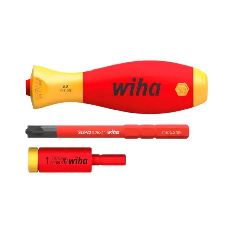 Держатель бит Wiha с динамометрическим адаптером 2.8 Нм easyTorque и битой SL/PZ2 x 75 мм (41476)