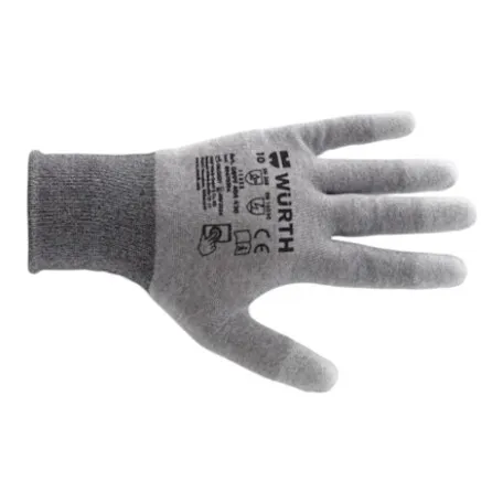 Перчатки монтажные Wurth TOUCH ESD, полиуретан покрытие, р.9 (0899404419)