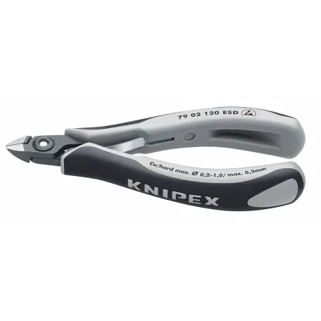 Прецизионные кусачки боковые Knipex ESD для электроники (антистатические), 120 мм (79 02 120 ESD)