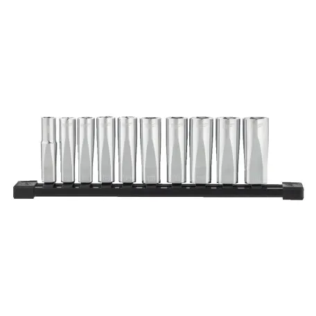 Набор метрических головок Milwaukee 3/8″, 10 шт. на рейке (10–19 мм) (4932492509)