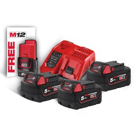 Энергокомплект MILWAUKEE M18 NRG-503 (В5 3шт; З/П M12-18FC) + аккумулятор M12 B2 (4933451423)
