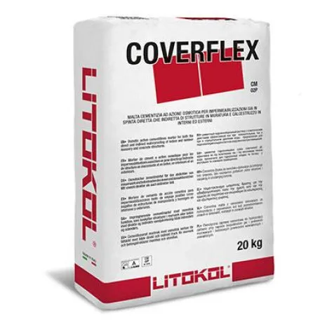 Компонент А цементная двухкомпонентная эластичная гидроизоляция Litokol COVERFLEX 20 кг (CVF0020)